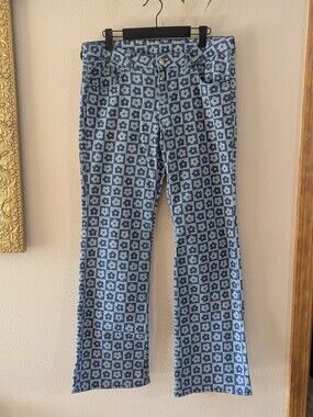 Floral Checkered Jeans
